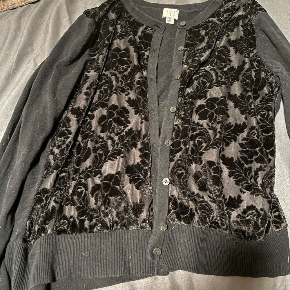 Black Floral Women's Sweater